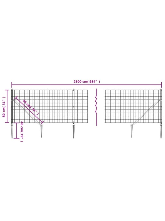 Traataed vaiadega, roheline, 0,8 x 25 m