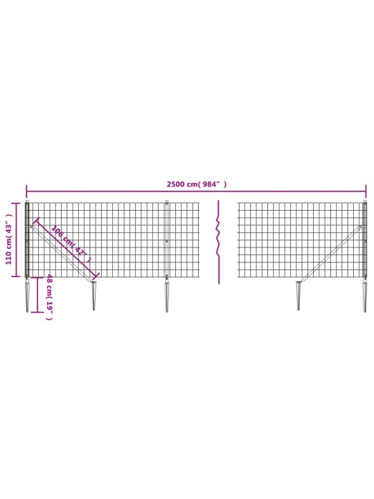 Traataed vaiadega, roheline, 1,1 x 25 m