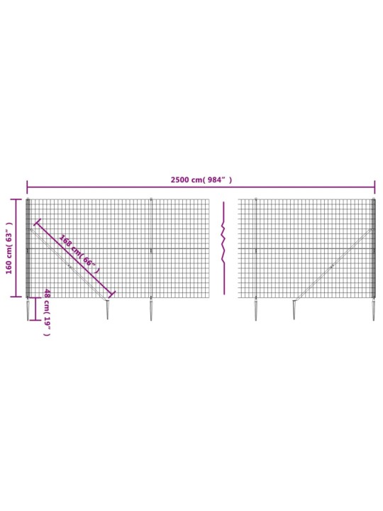 Traataed vaiadega, roheline, 1,6 x 25 m