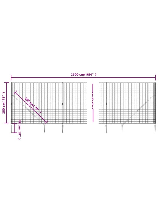 Traataed vaiadega, roheline, 1,8 x 25 m