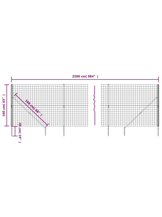 Traataed vaiadega, roheline, 1,6 x 25 m