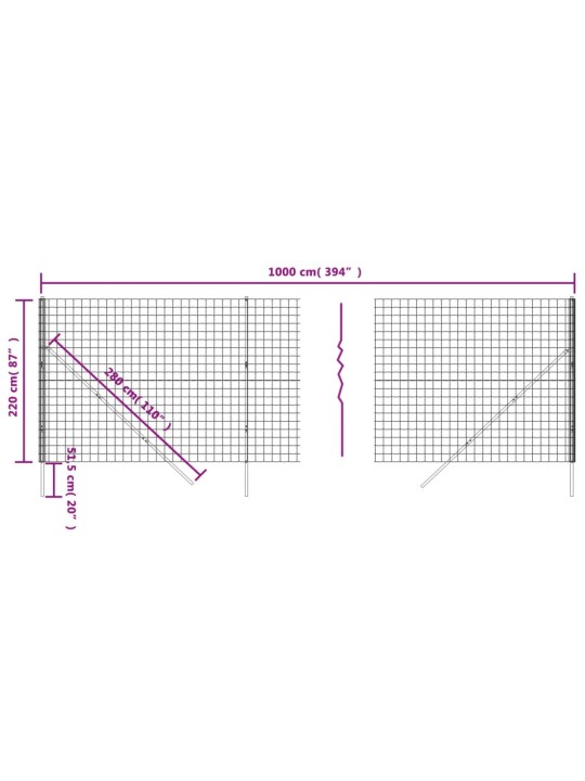 Traataed, antratsiithall, 2,2 x 10 m, tsingitud teras