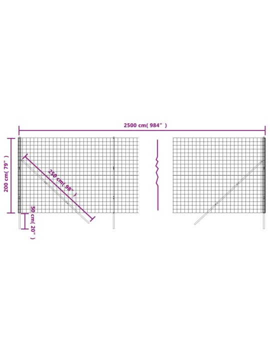 Traataed, antratsiithall, 2 x 25 m, tsingitud teras