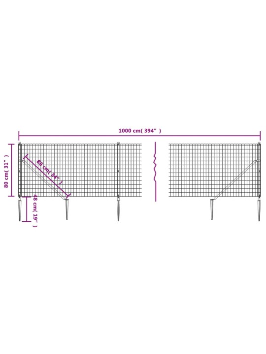 Traataed vaiadega, antratsiithall, 0,8x10 m