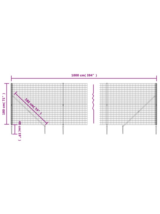 Traataed vaiadega, antratsiithall, 1,8x10 m