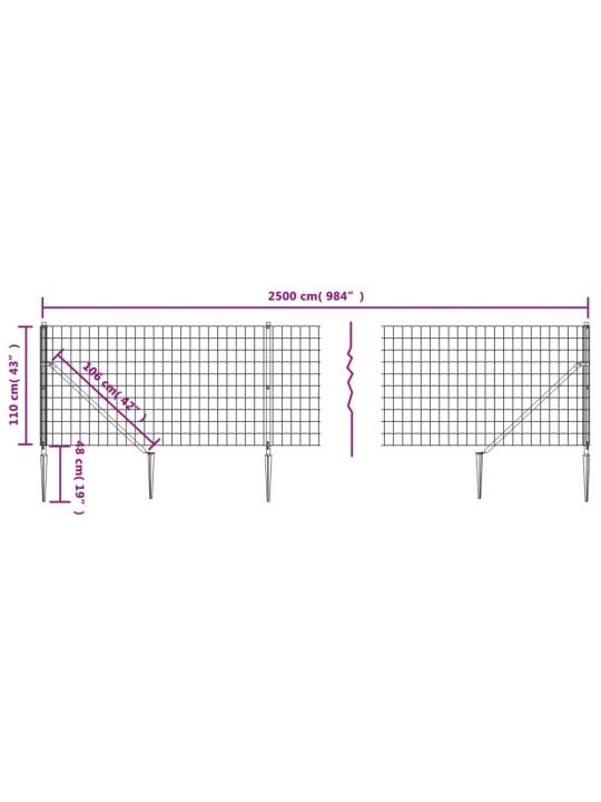 Traataed vaiadega, antratsiithall, 1,1x25 m