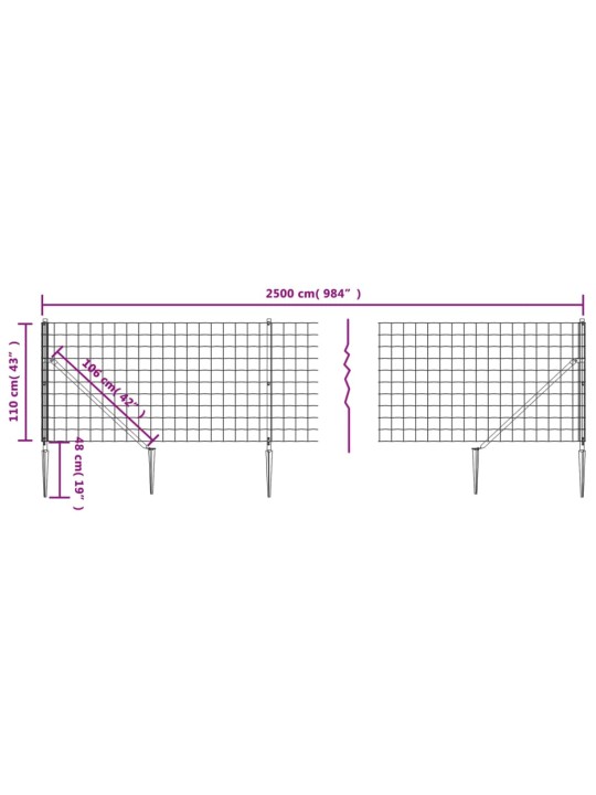 Traataed vaiadega, antratsiithall, 1,1x25 m