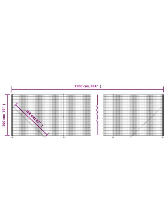 Traataed äärikuga, antratsiithall, 2x25 m