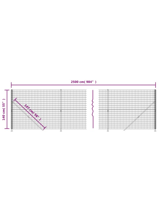 Traataed äärikuga, antratsiithall, 1,4 x 25 m