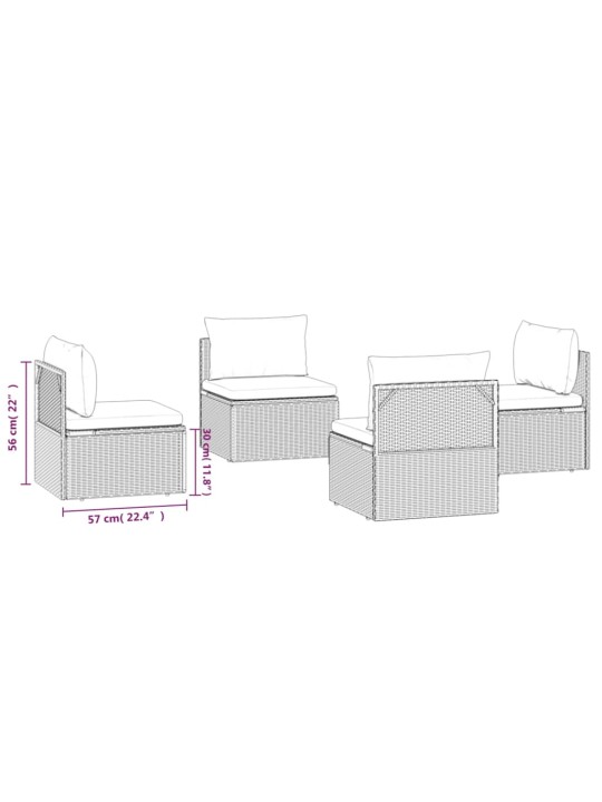 AIA KESKMISED DIIVANID 4 TK, HALL, 57 X 57 X 56 CM, HALL