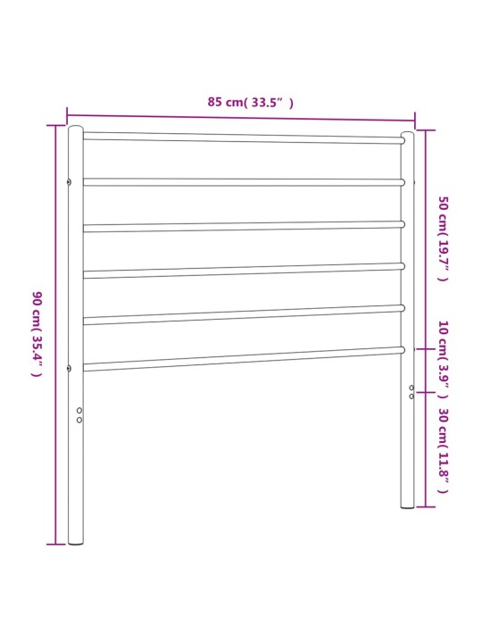 Metallist voodipeats, must, 80 cm