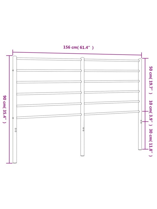 Metallist voodipeats, must, 150 cm