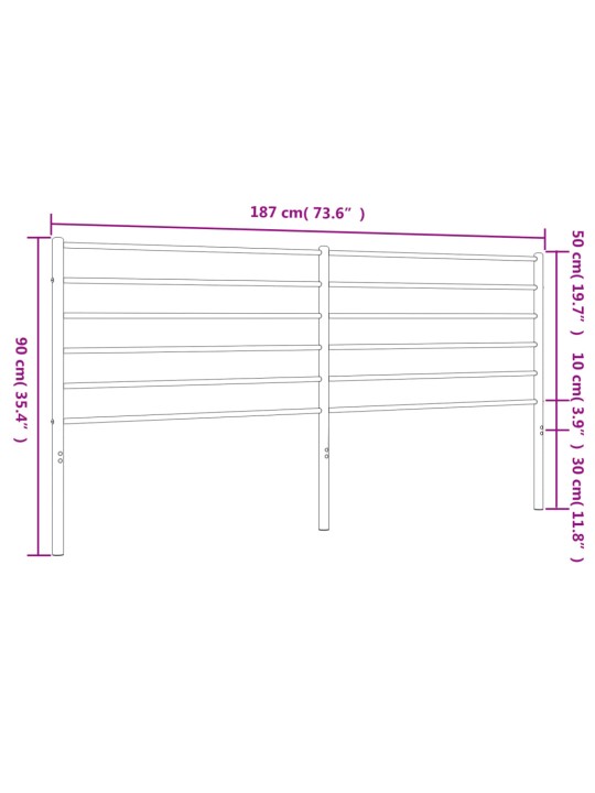 Metallist voodipeats, must, 180 cm