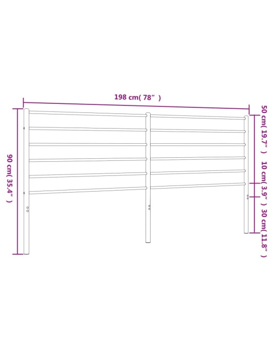 Metallist voodipeats, must, 193 cm