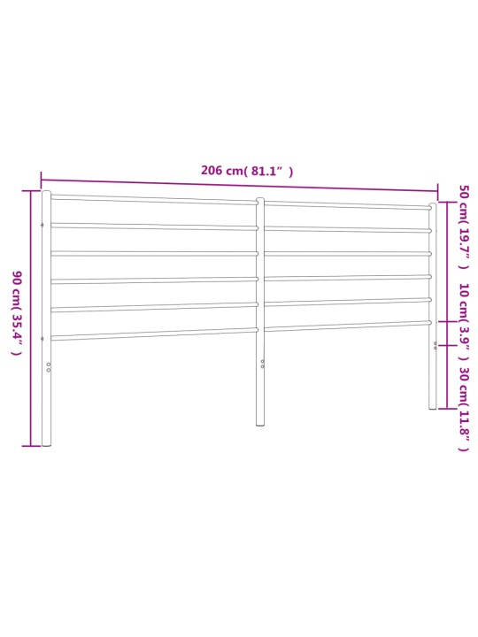 Metallist voodipeats, must, 200 cm