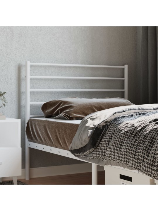 Metallist voodipeats, valge, 100 cm