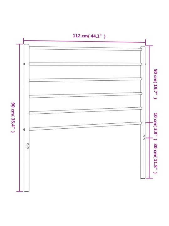 Metallist voodipeats, valge, 107 cm