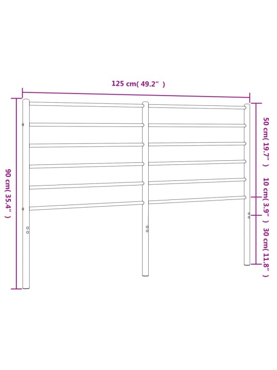 Metallist voodipeats, valge, 120 cm