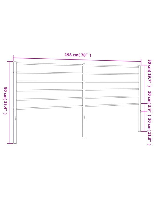 Metallist voodipeats, valge, 193 cm