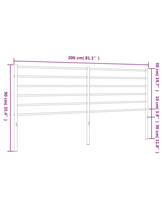 Metallist voodipeats, valge, 200 cm