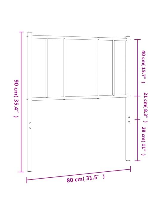 Metallist voodipeats, must, 75 cm