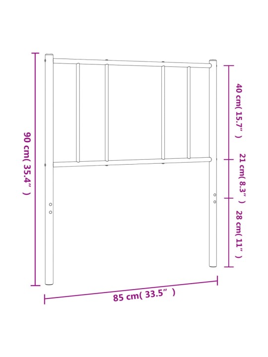 Metallist voodipeats, must, 80 cm