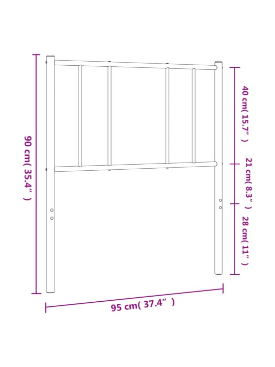 Metallist voodipeats, must, 90 cm