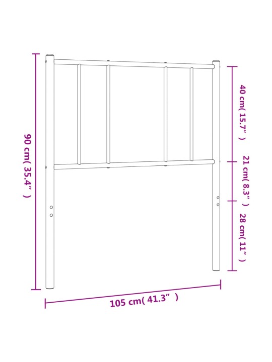 Metallist voodipeats, must, 100 cm