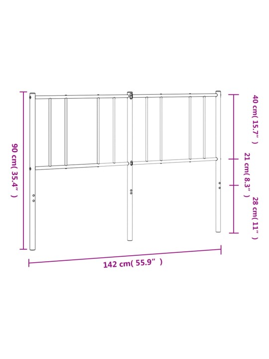 Metallist voodipeats, must, 135 cm