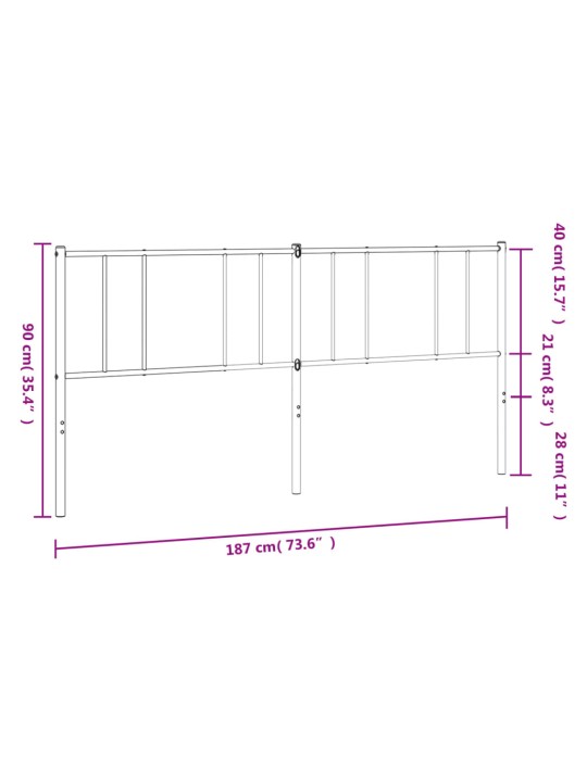 Metallist voodipeats, must, 180 cm