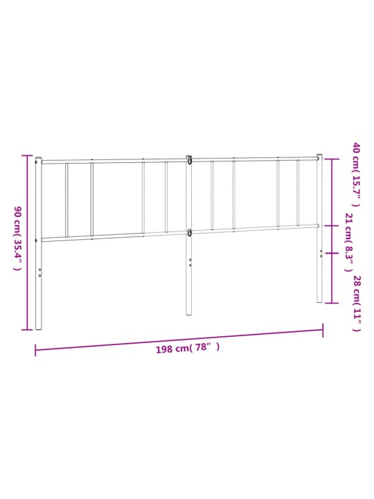 Metallist voodipeats, must, 193 cm