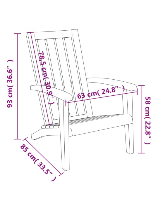 Aia adirondack tool, helepruun, polüpropüleen