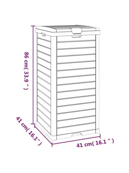 Õue prügikast, must, 41 x 41 x 86 cm, polüpropüleen