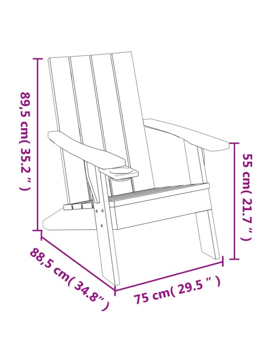 Aia adirondack tool, helepruun, 75x88,5x89,5cm, polüpropüleen