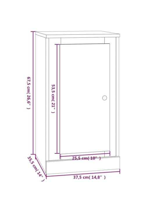 Puhvetkapp, hall sonoma tamm, 37,5x35,5x67,5 cm, tehispuit