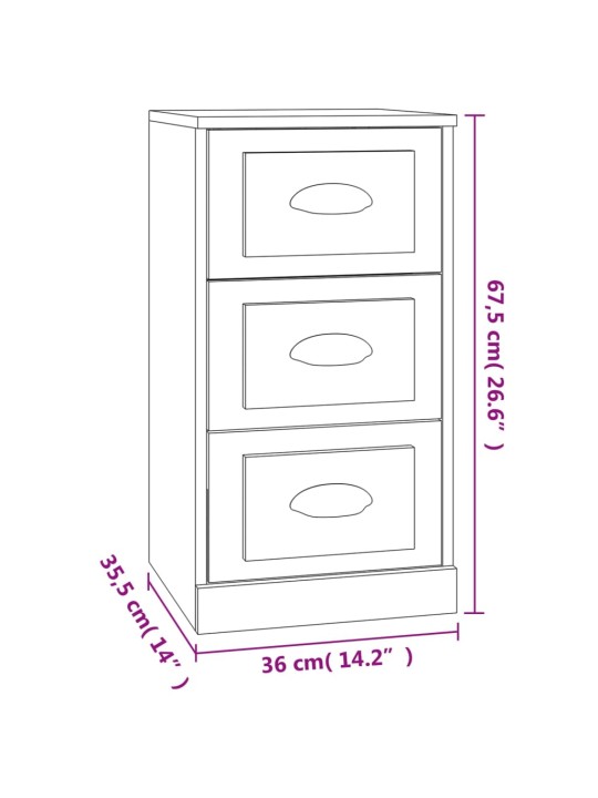 Puhvetkapp, hall sonoma tamm, 36x35,5x67,5 cm, tehispuit