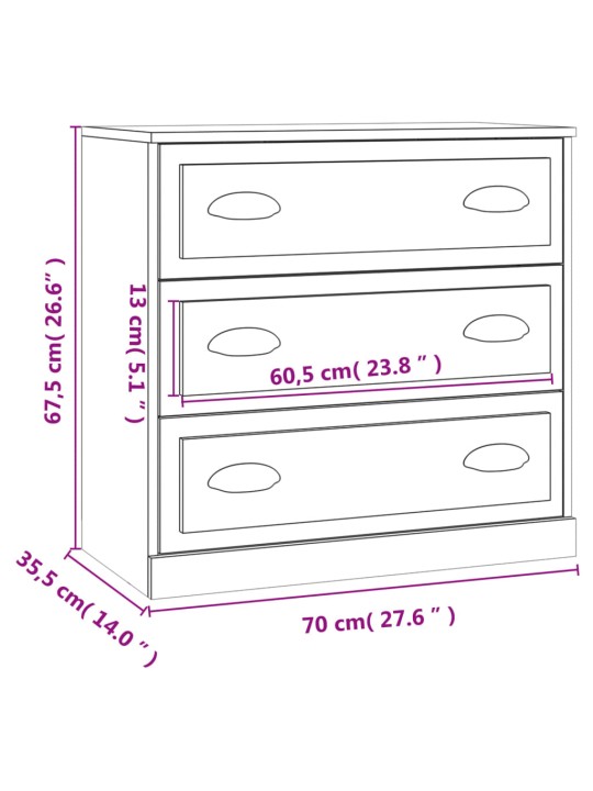 Puhvetkapp, must, 70 x 35,5 x 67,5 cm, tehispuit