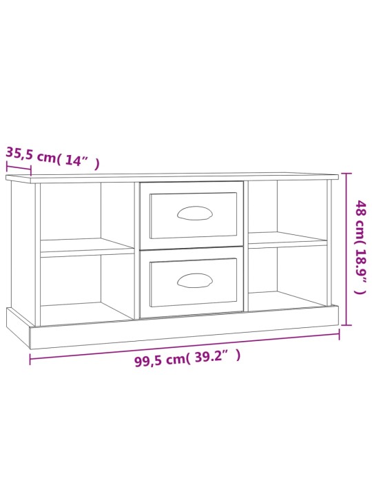 Telerikapp, betoonhall, 99,5x35,5x48 cm, tehispuit