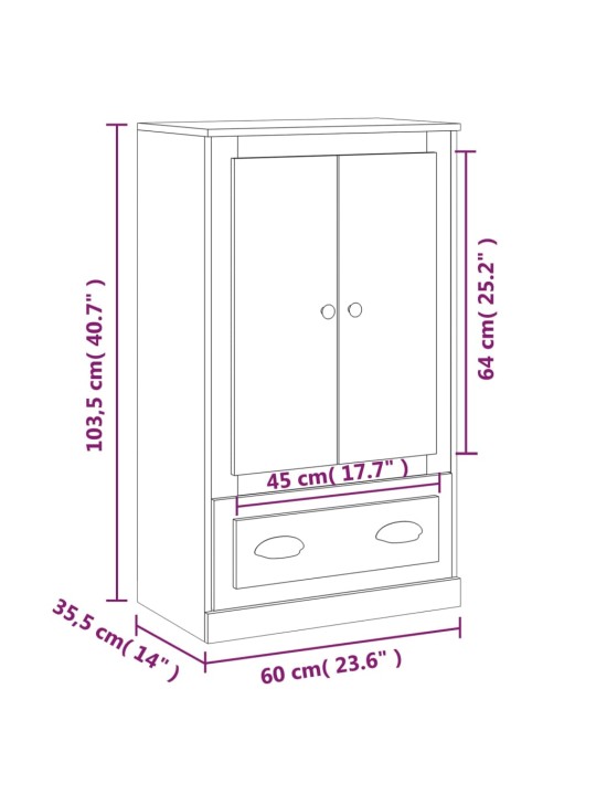 Kõrge kapp, hall sonoma tamm, 60 x 35,5 x 103,5 cm, tehispuit