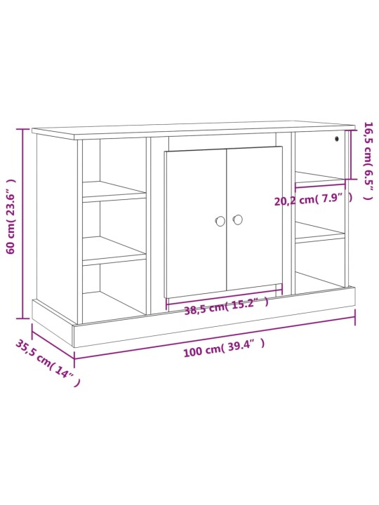 Puhvetkapp, hall sonoma tamm, 100x35,5x60 cm, tehispuit