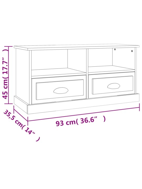 Telerikapp, suitsutatud tamm, 93x35,5x45 cm, tehispuit