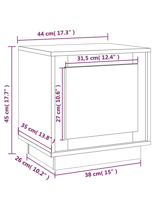 Öökapid 2 tk, hall sonoma tamm, 44x35x45 cm, tehispuit