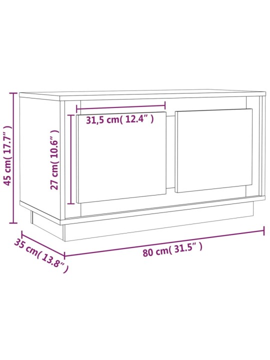 Telerikapp, suitsutatud tamm, 80 x 35 x 45 cm, tehispuit