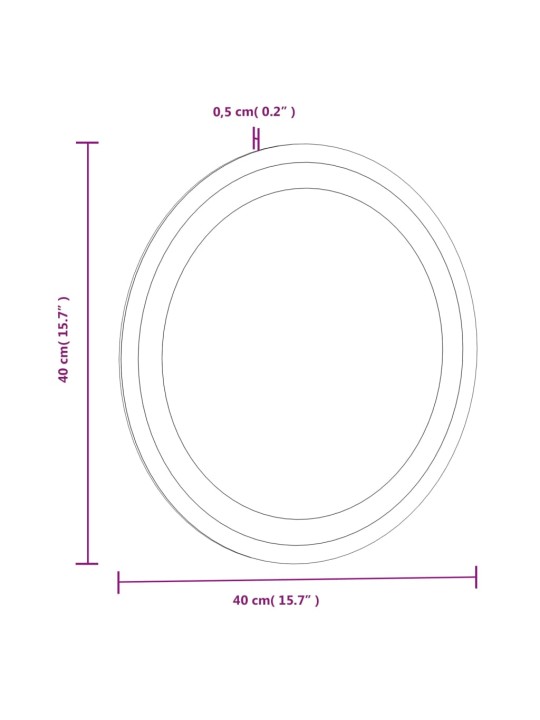 LED vannitoapeegel 40 cm ümmargune