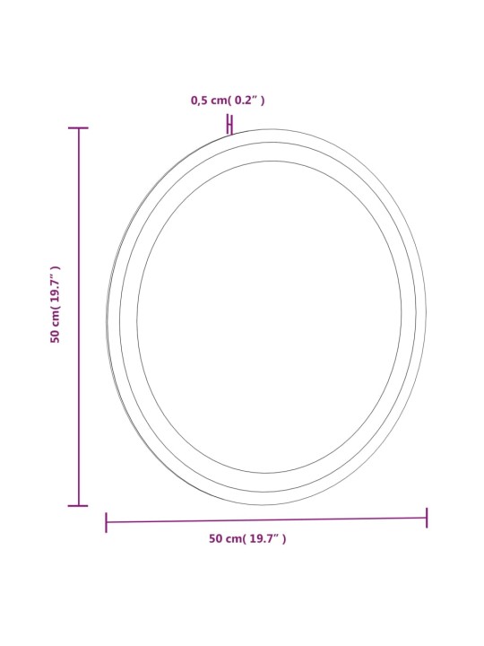 LED vannitoapeegel 50 cm ümmargune