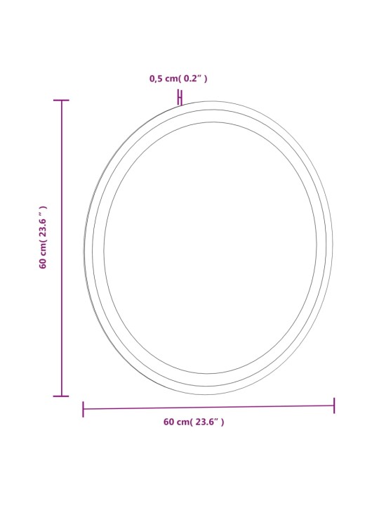 LED vannitoapeegel 60 cm ümmargune