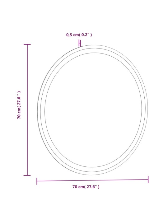 LED vannitoapeegel 70 cm ümmargune