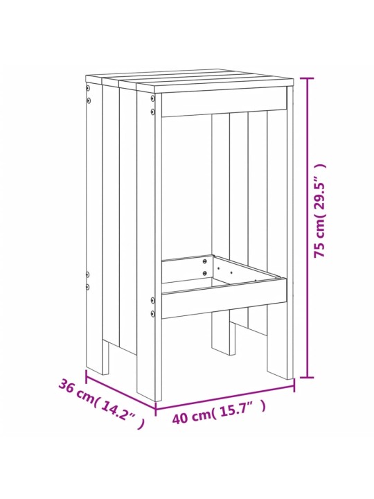 3-osaline aia baarikomplekt, hall, männipuit