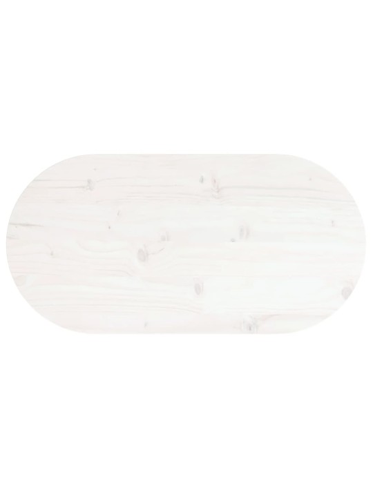 Lauaplaat, valge, 70 x 35 x 2,5 cm, männipuit, ovaalne