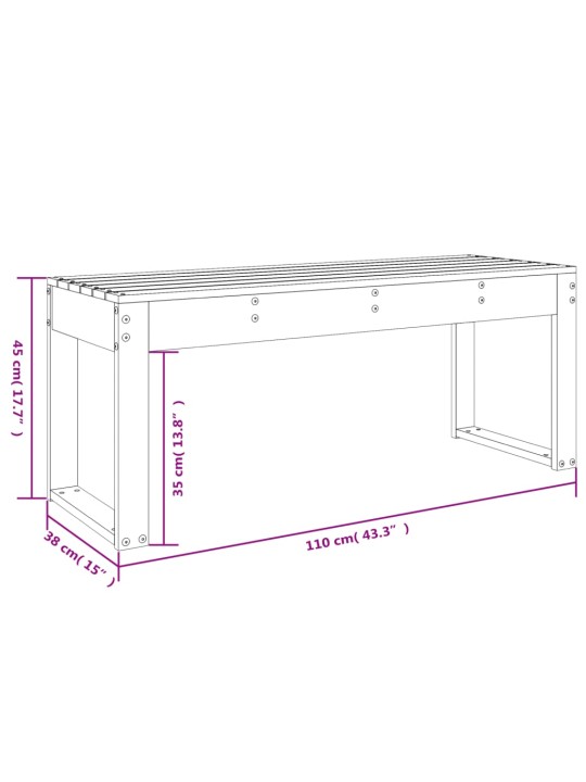 Aiapink, valge, 110x38x45 cm, männipuit